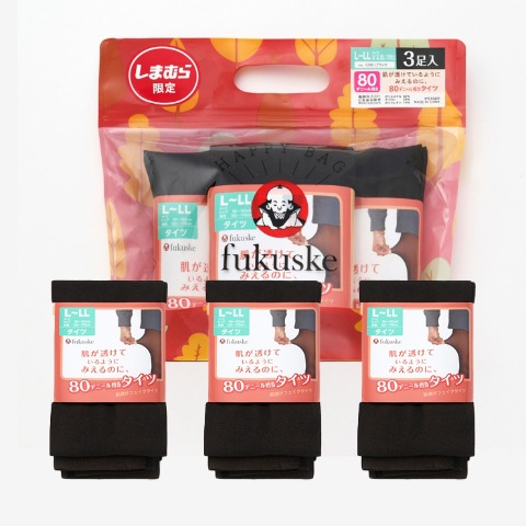 レディース　3足組タイツ 80デニール相当（福助）