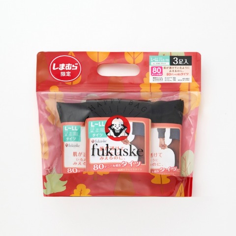 レディース　3足組タイツ 80デニール相当（福助）