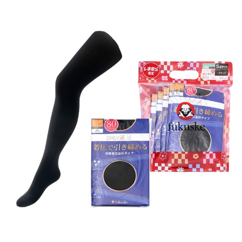 レディース　着圧タイツ　Daily満足　ハッピーバッグ　5点セット　80デニール