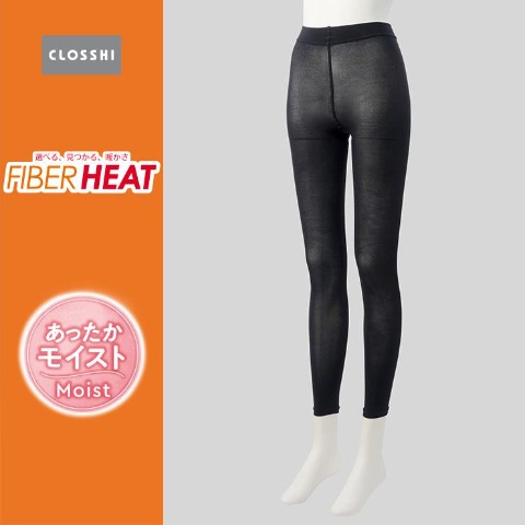 レディース　10分丈裏起毛レギンス 40デニール（FIBER HEAT あったかモイスト）