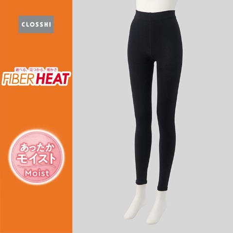 レディース　10分丈裏起毛レギンス 160デニール（FIBER HEAT あったかモイスト）