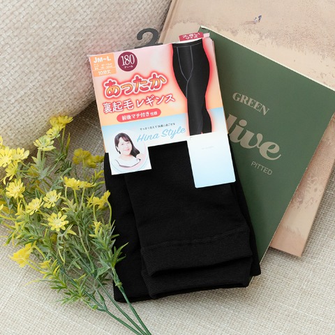 レディース　裏起毛10分丈レギンス（Hina）180デニール