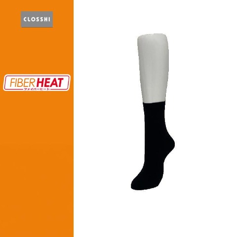 レディース　2足組80デニールくるぶし丈ショートストッキング（FIBER HEAT）