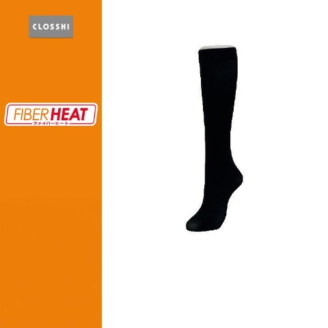レディース　2足組80デニールひざ下丈ショートストッキング（FIBER HEAT）
