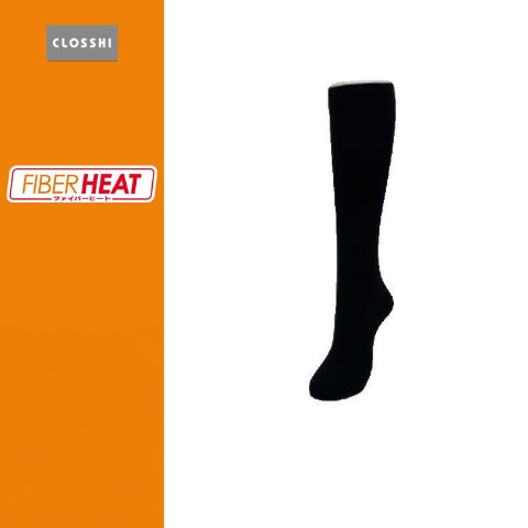レディース　2足組110デニールひざ下丈ショートストッキング（FIBER HEAT）