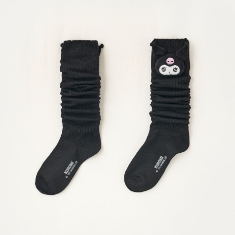 キッズ　マスコット付きルーズソックス（15-20cm/19-24cm・クロミ）