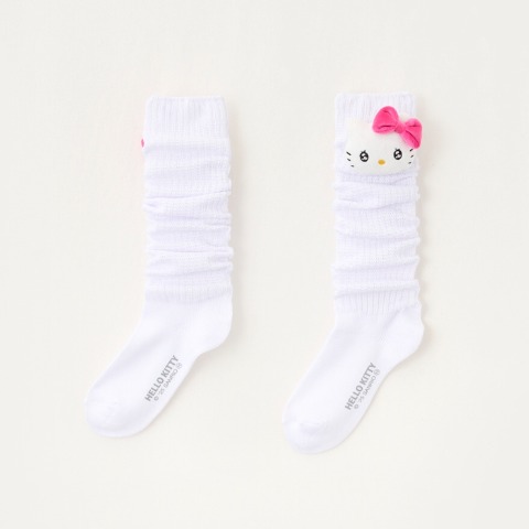 キッズ　マスコット付きルーズソックス（15-20cm/19-24cm・ハローキティ）