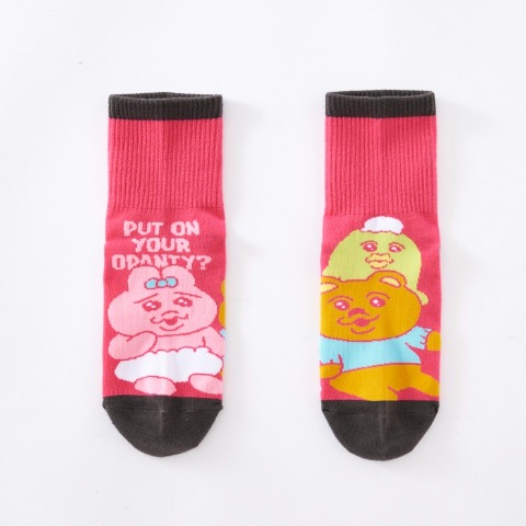 キッズ クォーターソックス 3足組（19-24cm・おぱんちゅうさぎ）