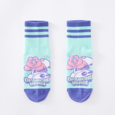 キッズ クォーターソックス 3足組（19-24cm・おぱんちゅうさぎ）