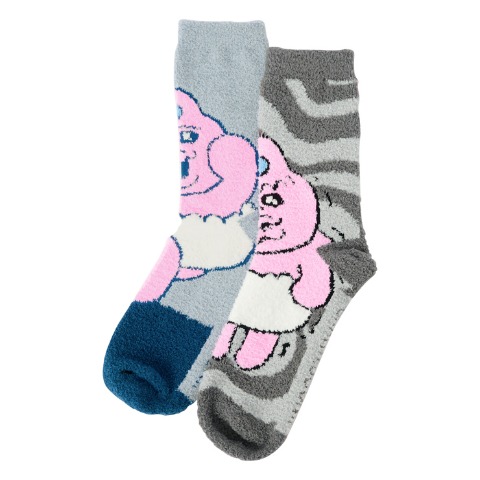 キッズ もこもこ靴下 2足組（19-24cm・おぱんちゅうさぎ）