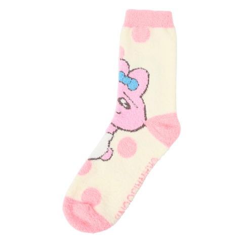 キッズ もこもこ靴下 2足組（19-24cm・おぱんちゅうさぎ）
