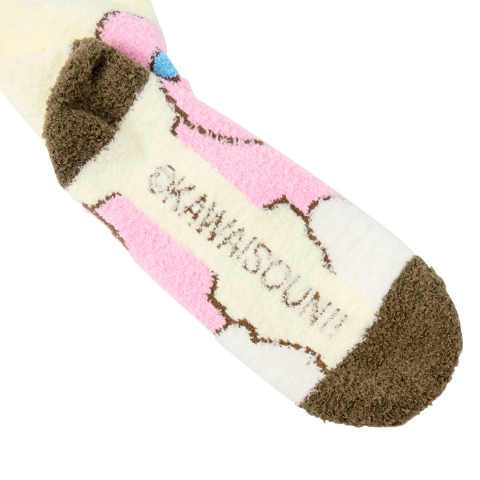 キッズ もこもこ靴下 2足組（19-24cm・おぱんちゅうさぎ）