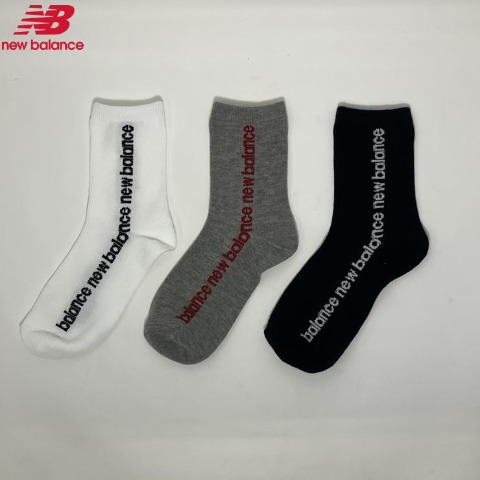 キッズ　3足組ソックス（19-24cm　ニューバランス×rumi）