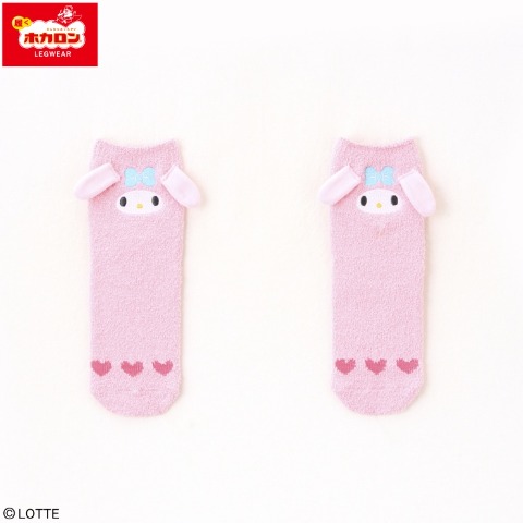 キッズ　クルーソックス（19-24cm　マイメロディ・ホカロン）