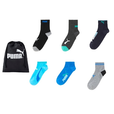キッズ　ブランドソックス　ハッピーバッグ　6点セット（21-23・23-25cm　PUMA）