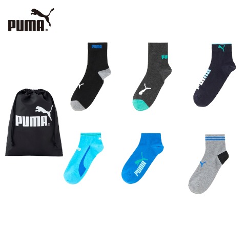 キッズ　ブランドソックス　ハッピーバッグ　6点セット（21-23・23-25cm　PUMA）