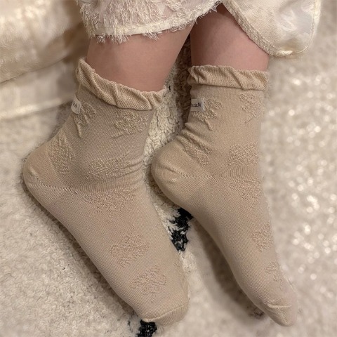 キッズ　クルーソックス（15-20cm・青木菜花）