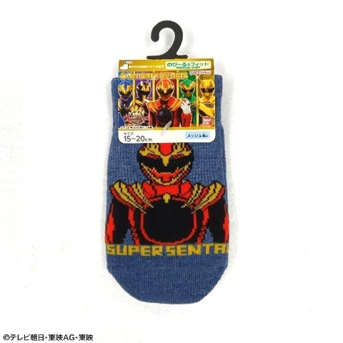 キッズ　甲メッシュスニーカーインソックス（15-20cm・戦隊）