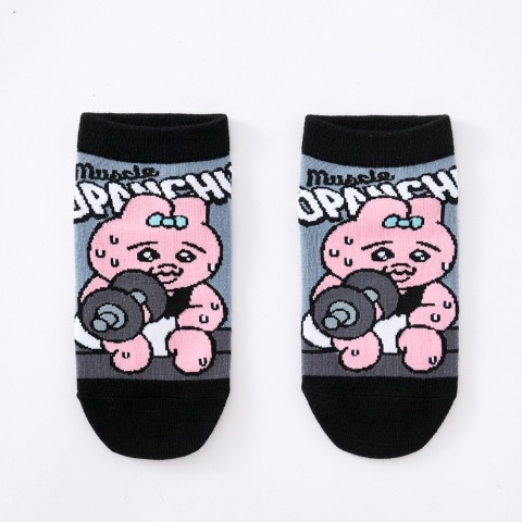 キッズ スニーカーソックス 3足組（19-24cm・おぱんちゅうさぎ）