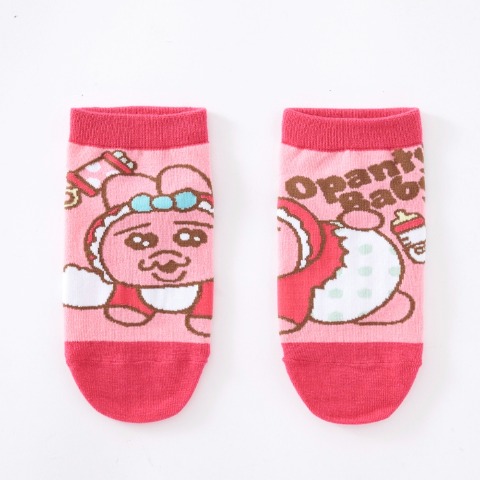 キッズ スニーカーソックス 3足組（19-24cm・おぱんちゅうさぎ）