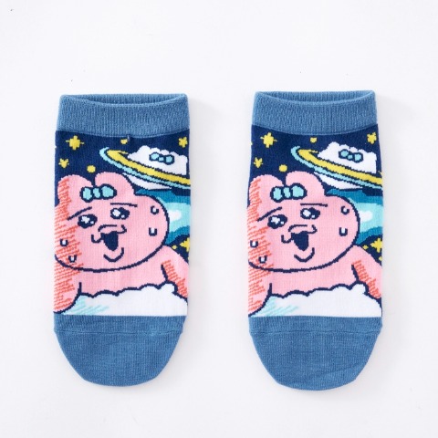 キッズ スニーカーソックス 3足組（19-24cm・おぱんちゅうさぎ）