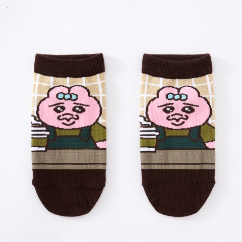 キッズ スニーカーソックス 3足組（19-24cm・おぱんちゅうさぎ）