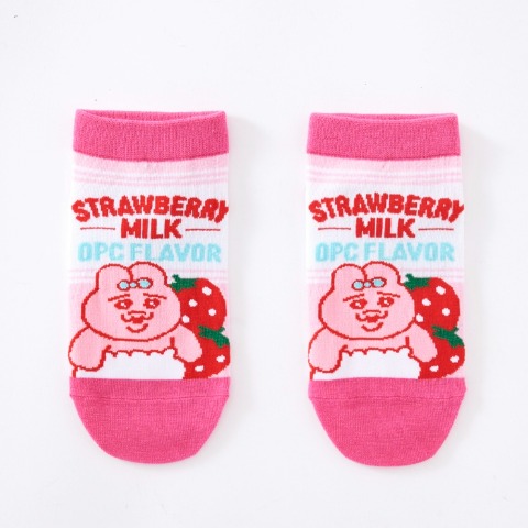 キッズ スニーカーソックス 3足組（19-24cm・おぱんちゅうさぎ）