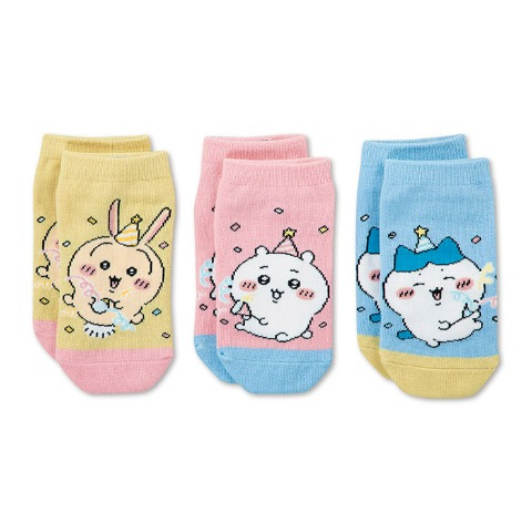 キッズ　3足組スニーカーインソックス（19-24cm・ちいかわ）