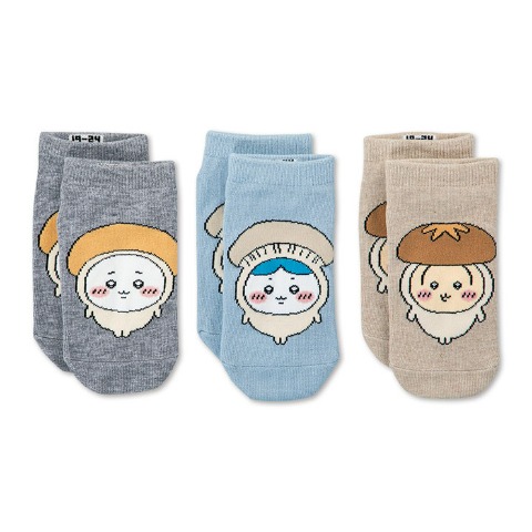 キッズ　3足組スニーカーインソックス（19-24cm・ちいかわ）