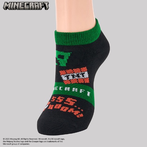 キッズ スニーカーソックス（19-24cm・マインクラフト）