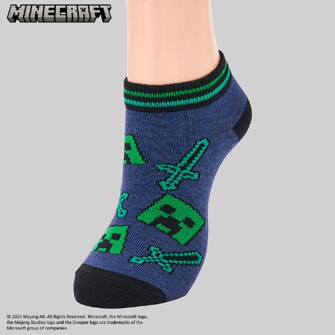 キッズ スニーカーソックス（19-24cm・マインクラフト）