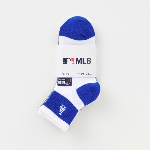 キッズ 3足組ショートソックス（19-24cm・MLB）