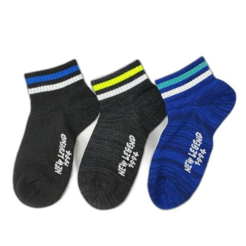 キッズ　3足組スニーカーインソックス（19-24cm・ヘビロテ）