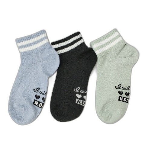 キッズ　3足組スニーカーインソックス（19-24cm・ヘビロテ）