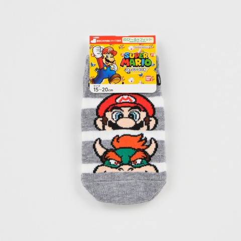 キッズ　スニーカーインソックス（15-20cm・19-24cm　スーパーマリオ）