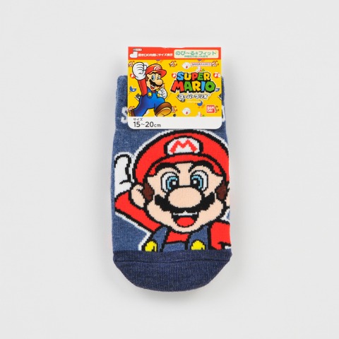 キッズ　スニーカーインソックス（15-20cm・19-24cm　スーパーマリオ）