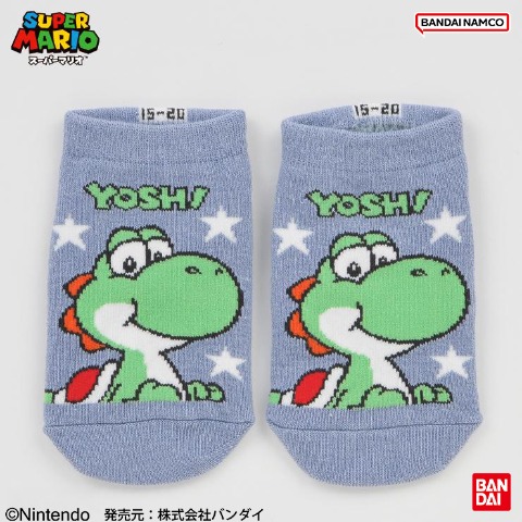 キッズ　スニーカーインソックス（15-20cm・19-24cm　スーパーマリオ）