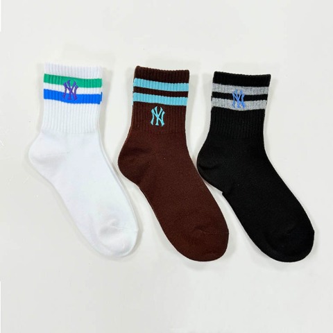 キッズ 3足組ショートソックス（15-20・19-24cm　MLB）