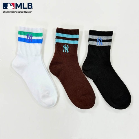 キッズ 3足組ショートソックス（15-20・19-24cm　MLB）