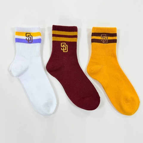 キッズ 3足組ショートソックス（15-20・19-24cm　MLB）