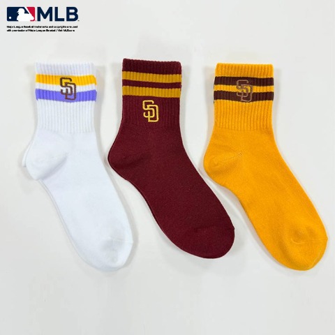 キッズ 3足組ショートソックス（15-20・19-24cm　MLB）