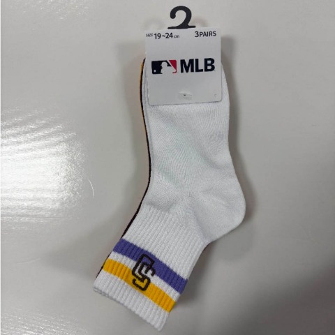 キッズ 3足組ショートソックス（15-20・19-24cm　MLB）