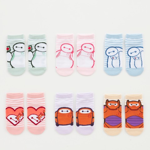 キッズ　6足組ソックス（15-20cm・ベイマックス）