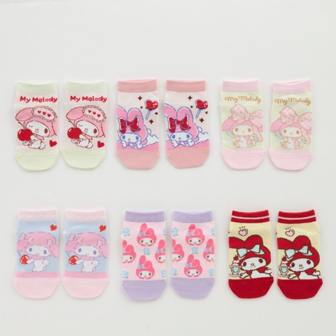 キッズ　6足組ソックス（15-20cm・マイメロディ）