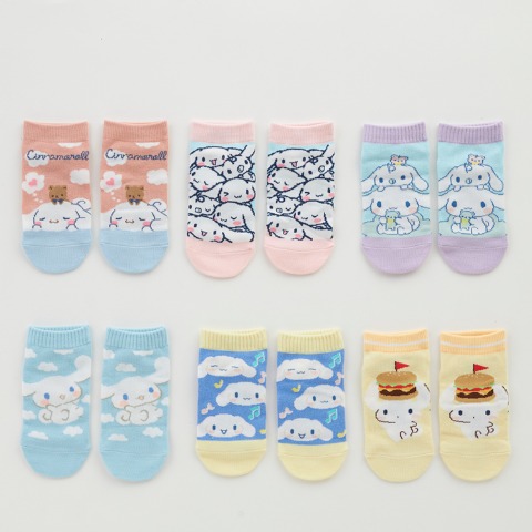 キッズ　6足組ソックス（15-20cm・シナモロール）
