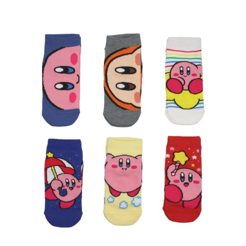 キッズ　6足組ソックス（19-24cm・星のカービィ）