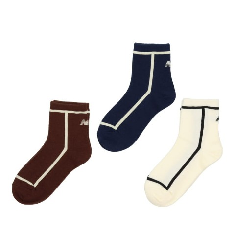 キッズ　3足組ソックス（19-24cm　ニューバランス×yumi）