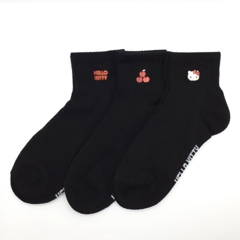 キッズ　3足組ソックス（19-24cm・ハローキティ）