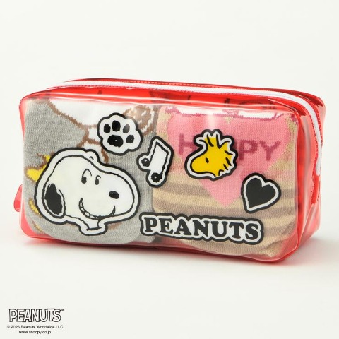 キッズ　6足組フロントソックス（19～24cm・PEANUTS）
