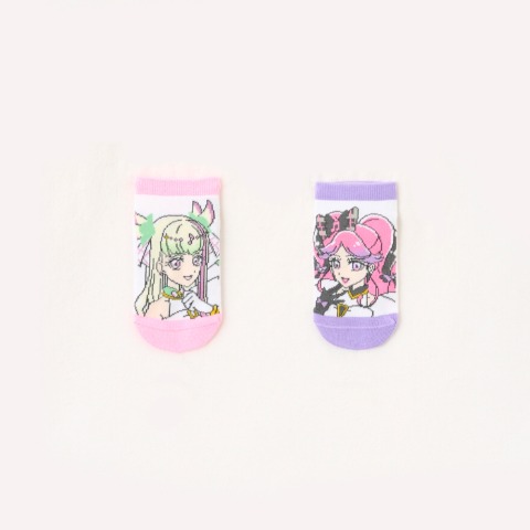 キッズ　5足組スニーカーインソックス 巾着入り（15-20cm・キミとアイドルプリキュア♪）